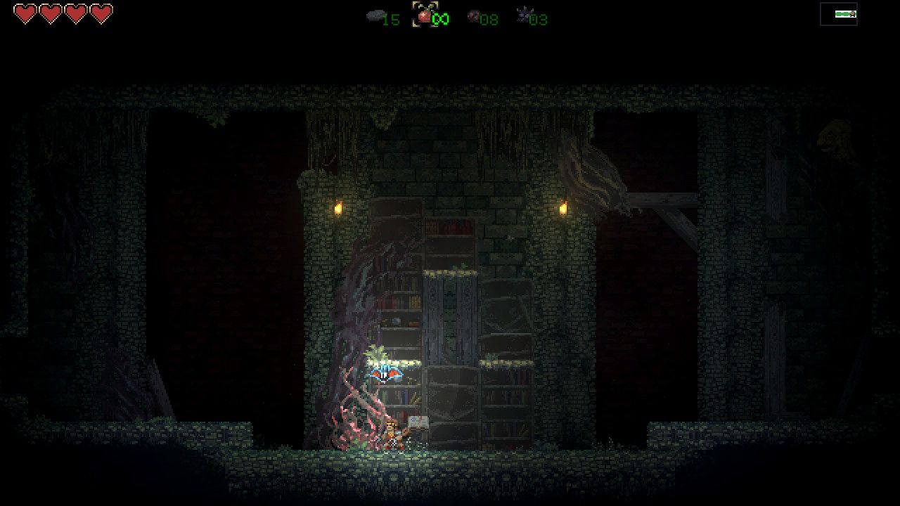 A screenshot of Batbarian: Testament of the Primordials for the Nintendo Switch showing the cave and gameplay.