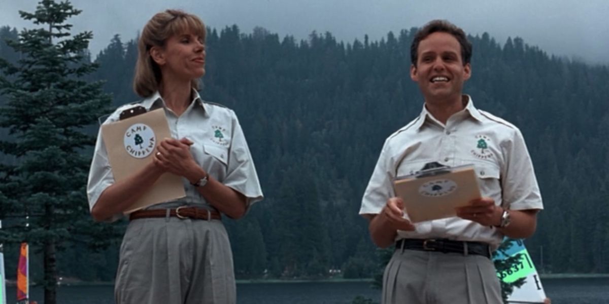 Peter MacNicol and Christine Baranski as Becky and Gary in Addams Family Values
