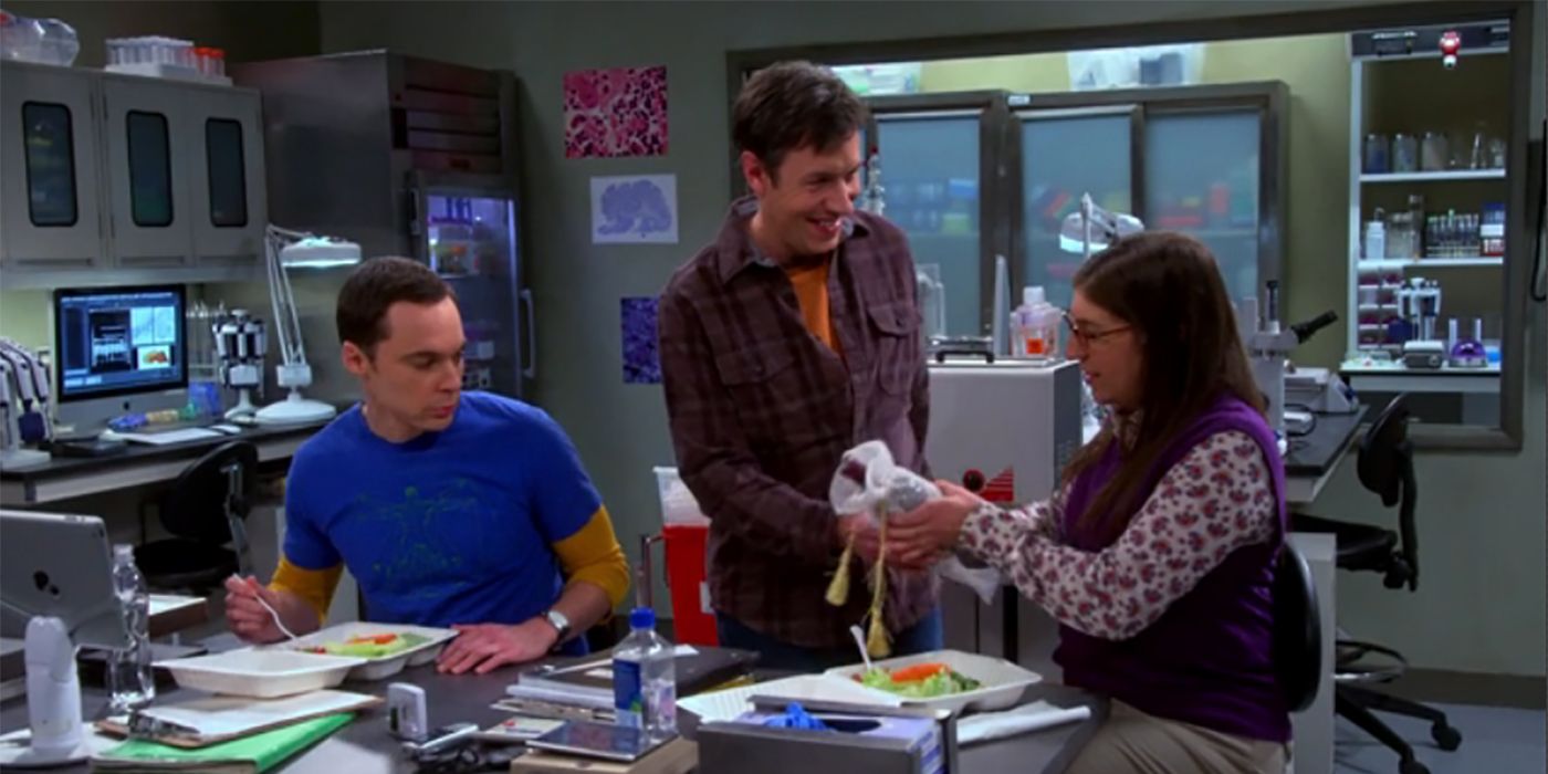 Kripke flirts with Amy in The Big Bang Theory