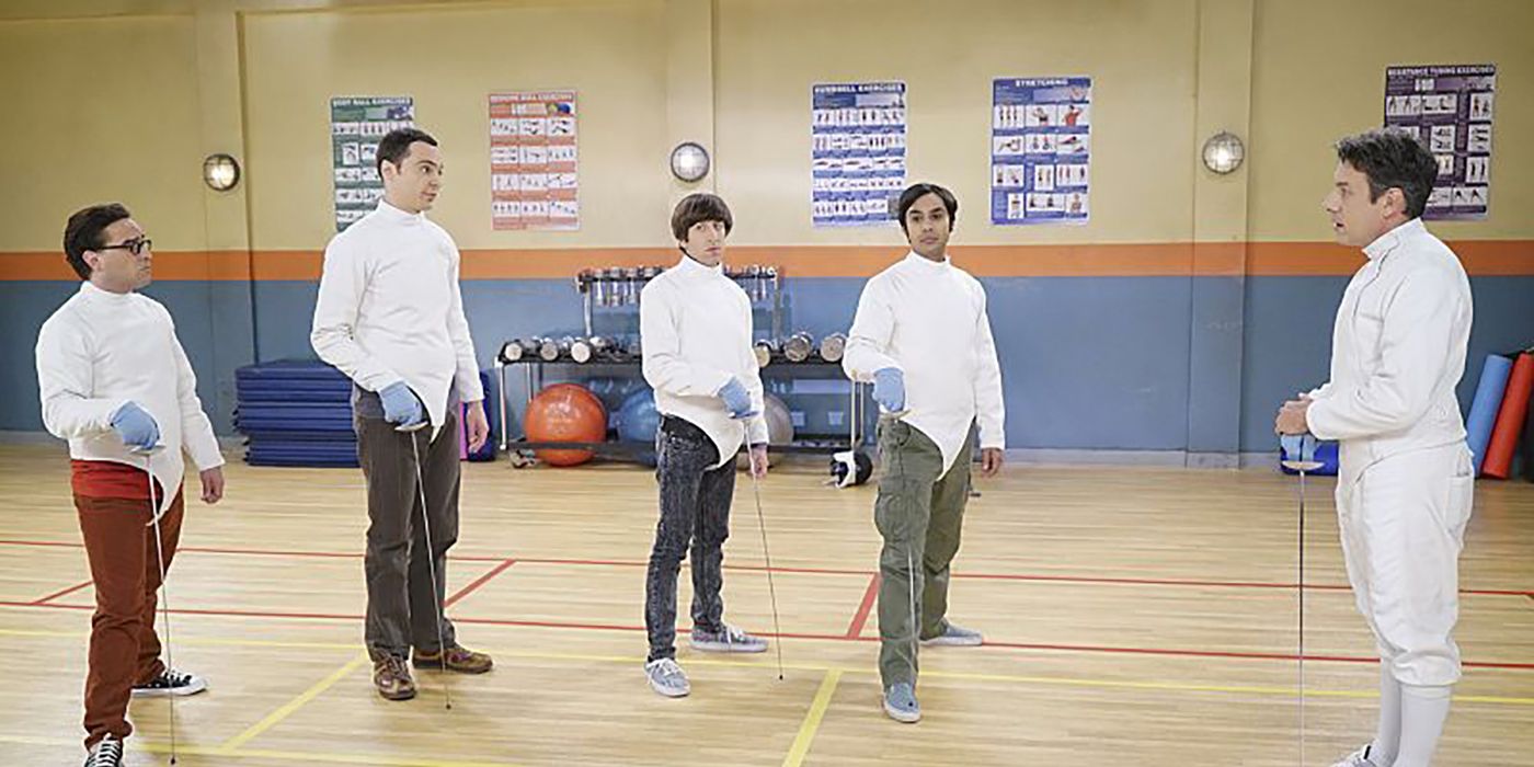 Barry Kripke teaches the guys how to fence on TBBT