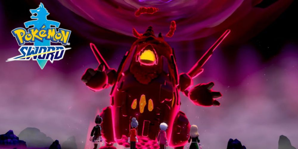 Max Raid battle against a Gigantamax Coalossal in Pokémon Sword