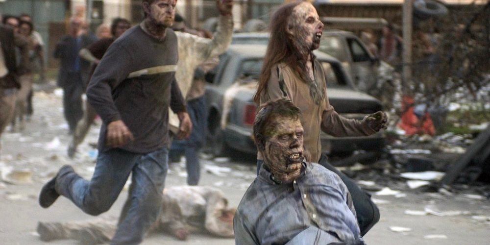 Zombies running in Dawn of the Dead