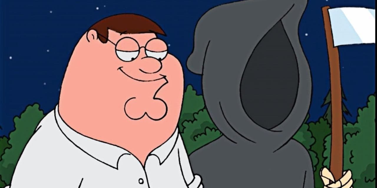 Peter walking next to Death in Family Guy