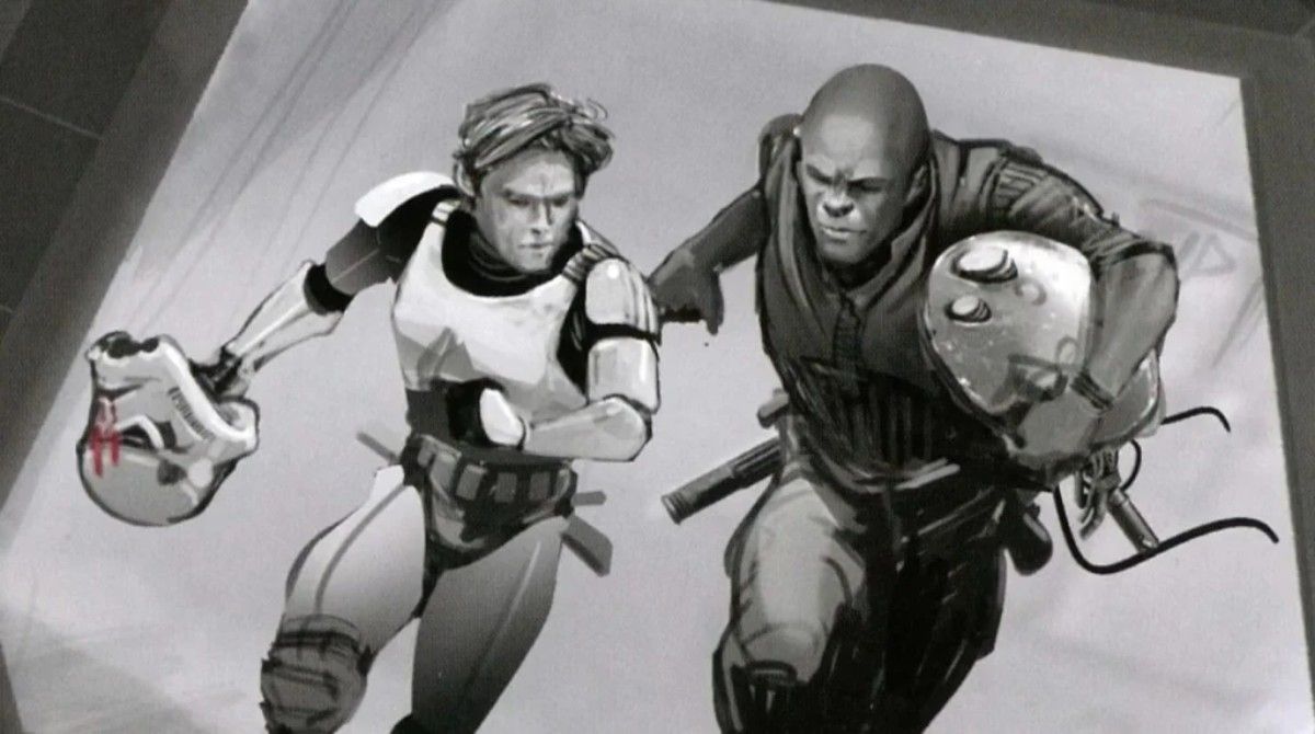 finn and poe star wars concept art the force awakens