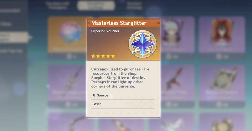 How To Get Masterless Starglitter In Genshin Impact Screen Rant