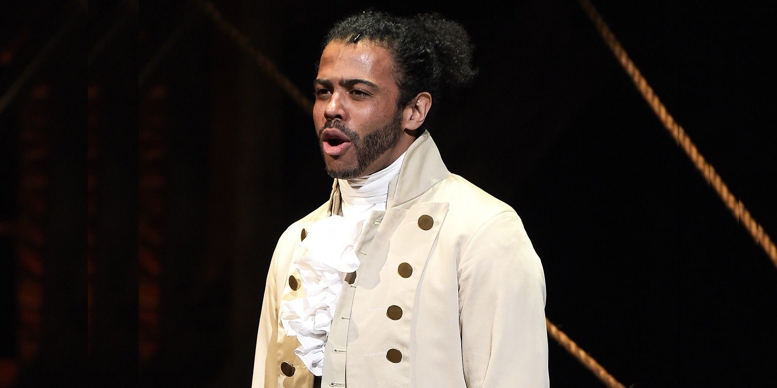Marquis de Lafayette sings during the opening number in Hamilton