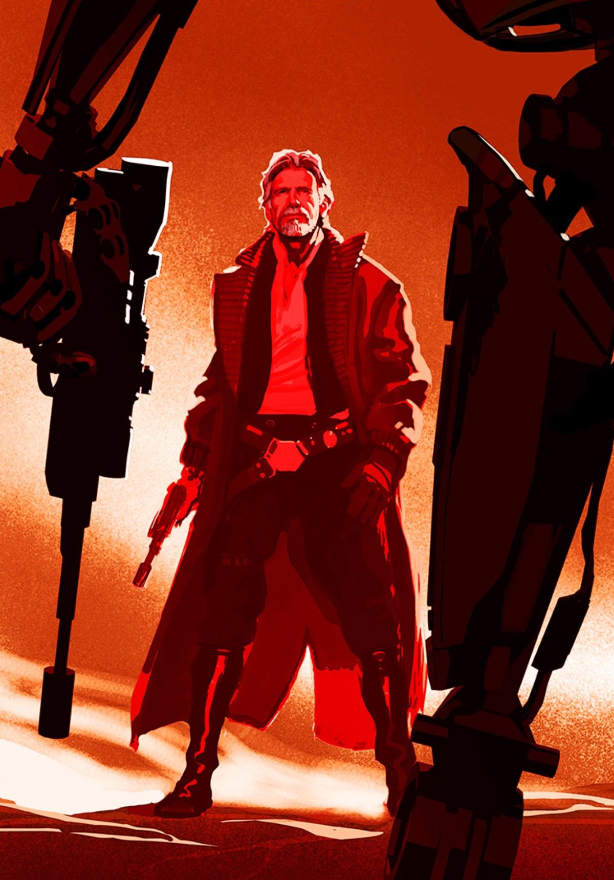 Unused Han Solo concept art for Star Wars the Force Awakens
