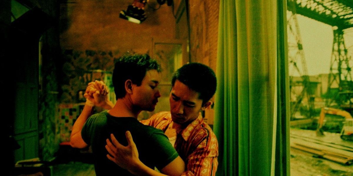 Leslie Cheung and Tony Chiu-Wai Leung dancing in Happy Together