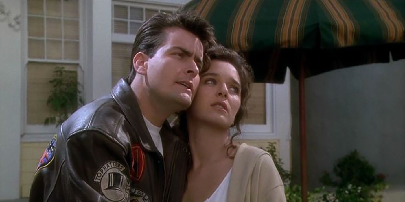 Charlie Sheen with Valeria Golino in Hot Shots!