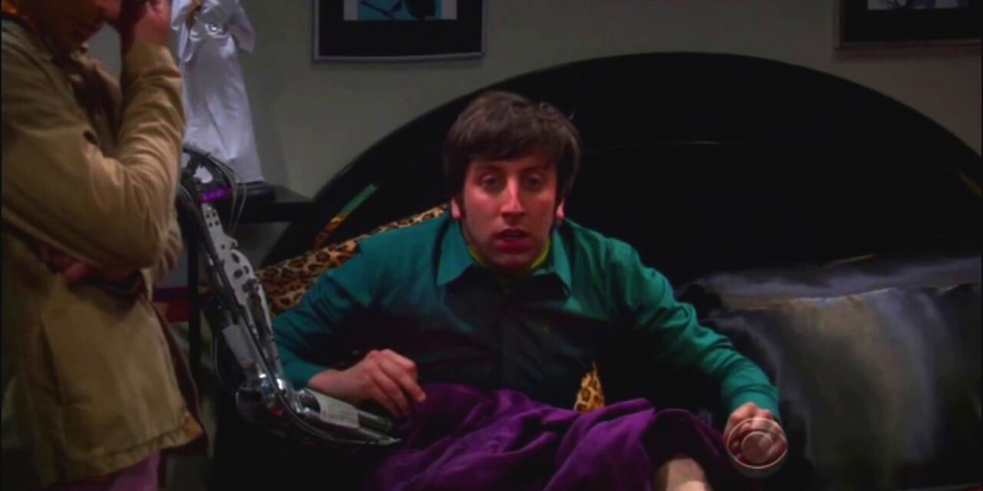 Howard with a robot arm on his crotch in TBBT