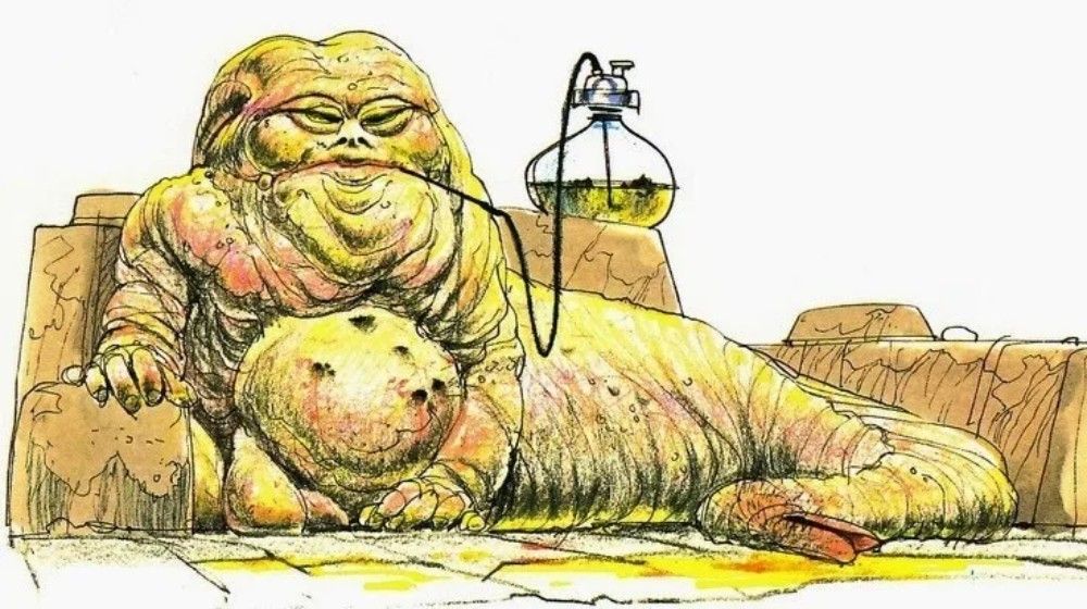 Jabba the Hutt concept art by Ralph McQuarrie