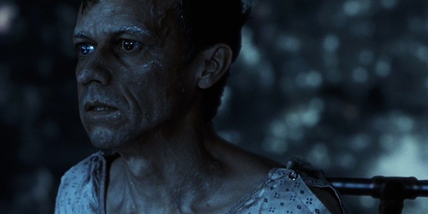 Jason Stryker With Ice Particles On His Face Wearing A Hospital Gown In X2: X-Men United