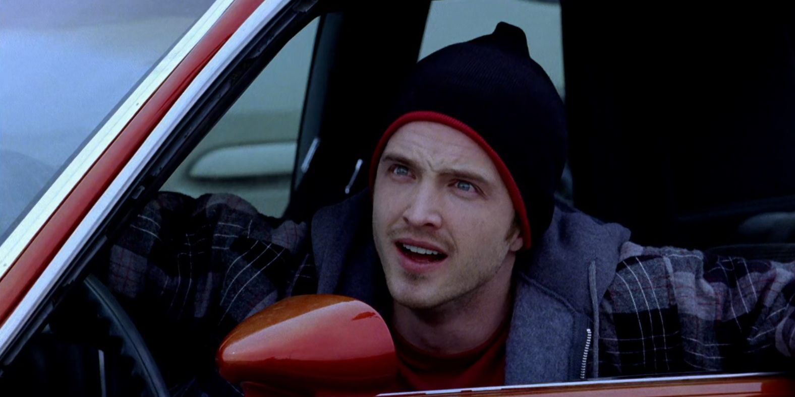 Jesse in his car in Breaking Bad