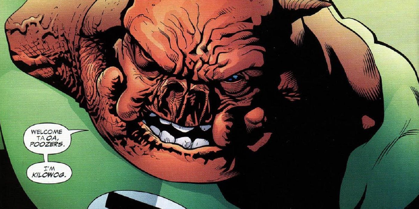 Una imagen de Kilowog luciendo enojado en los cómics de Marvel.