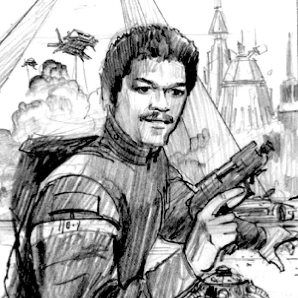 Lando Calrissian Star Wars original concept art by Ralph McQuarrie
