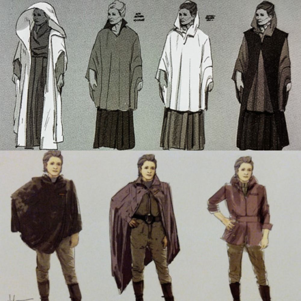 Leia Organa concept art for The Force Awakens The Last Jedi and The Rise of Skywalker