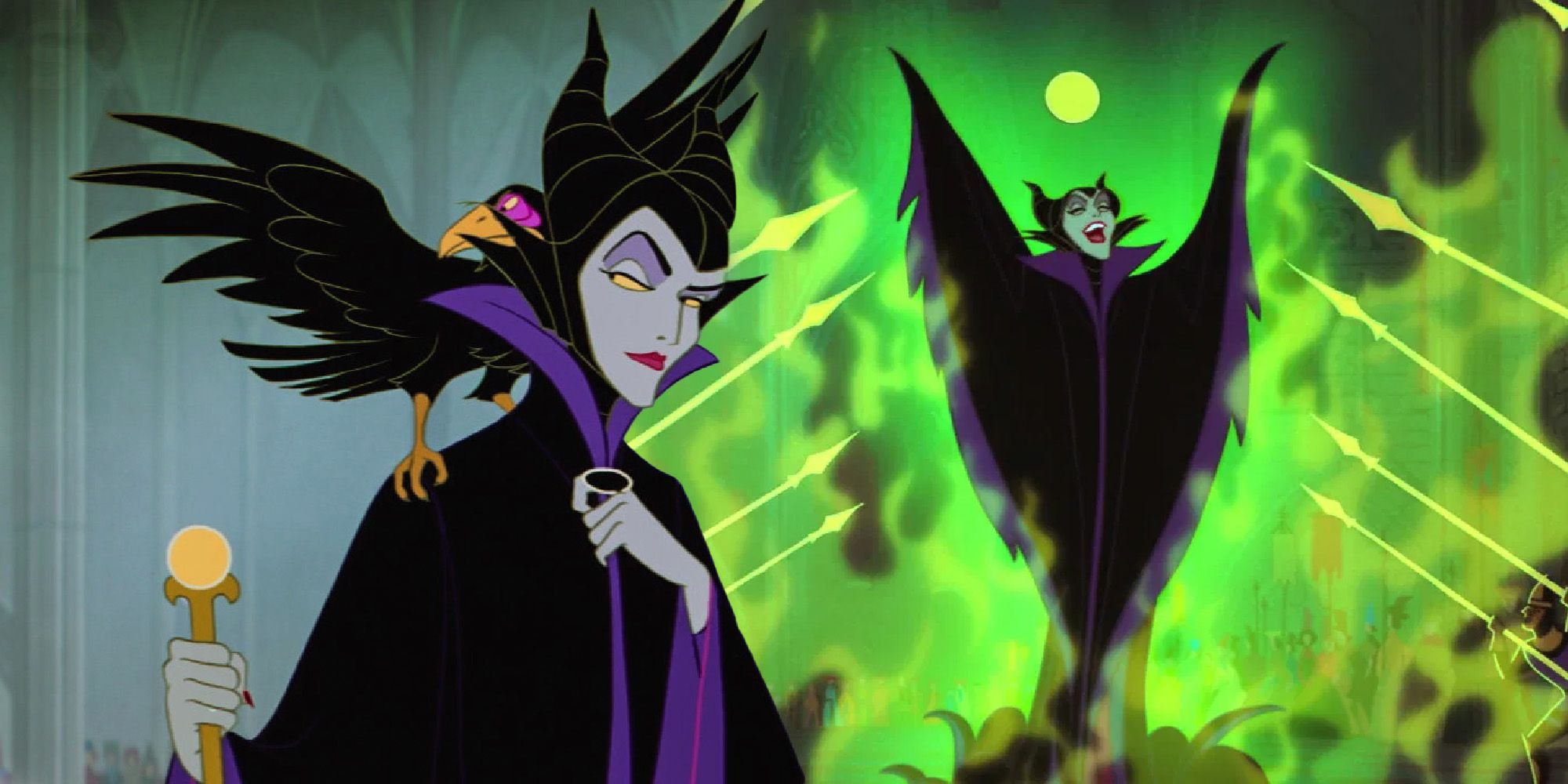 Maleficent displays her powers in Sleeping Beauty