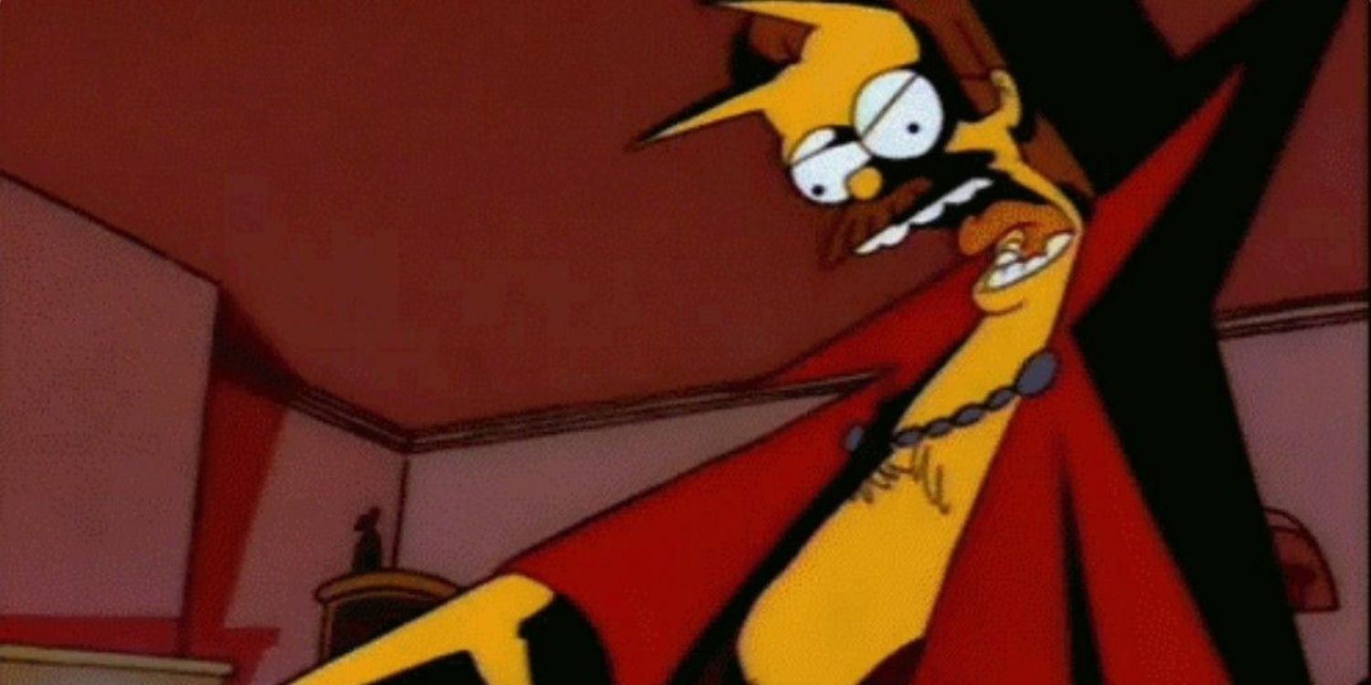 Ned Flanders as the devil nerd in The Simpsons