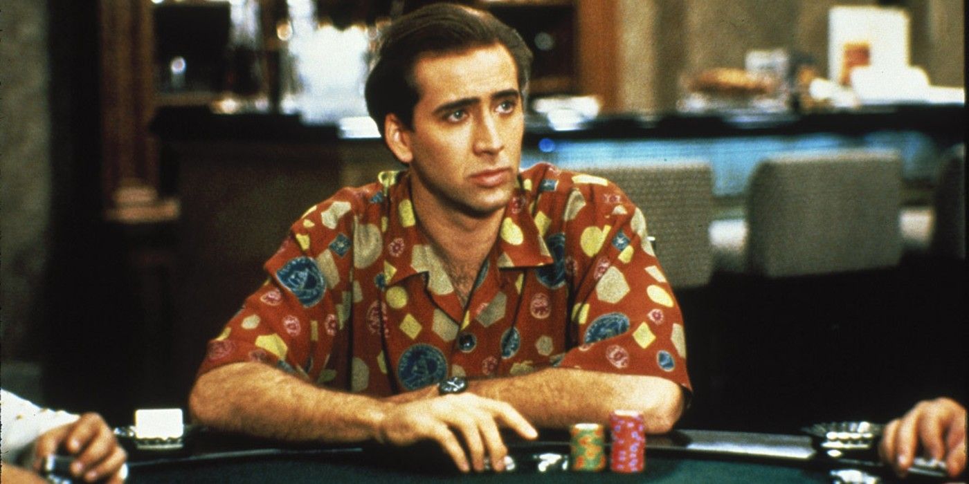 Nicolas Cage sitting at a poker table in Honeymoon in Vegas