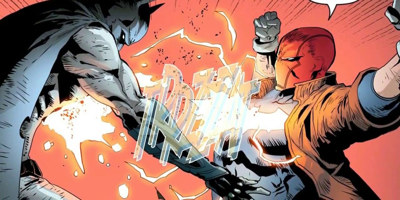 Batman and Red Hood fighting