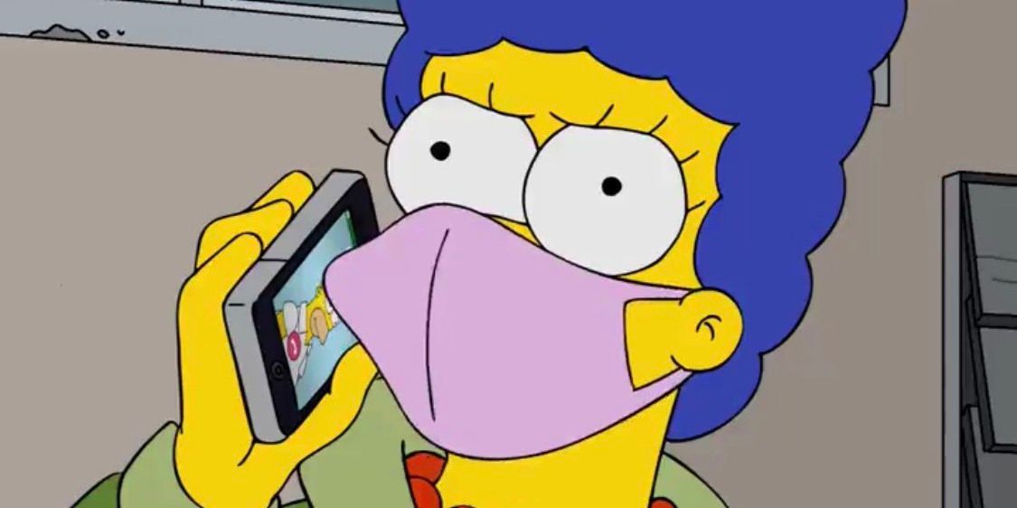 Marge Wears a Face Mask in The Simpsons