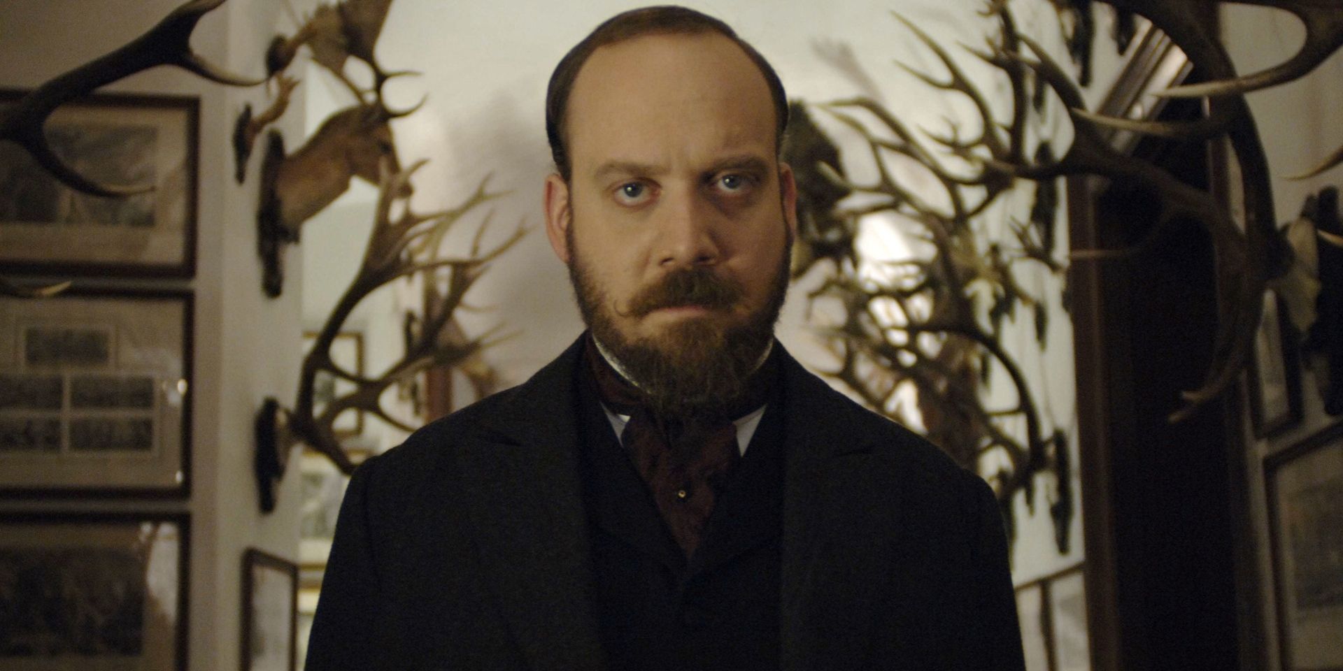 Paul Giamatti looking worried in The Illusionist