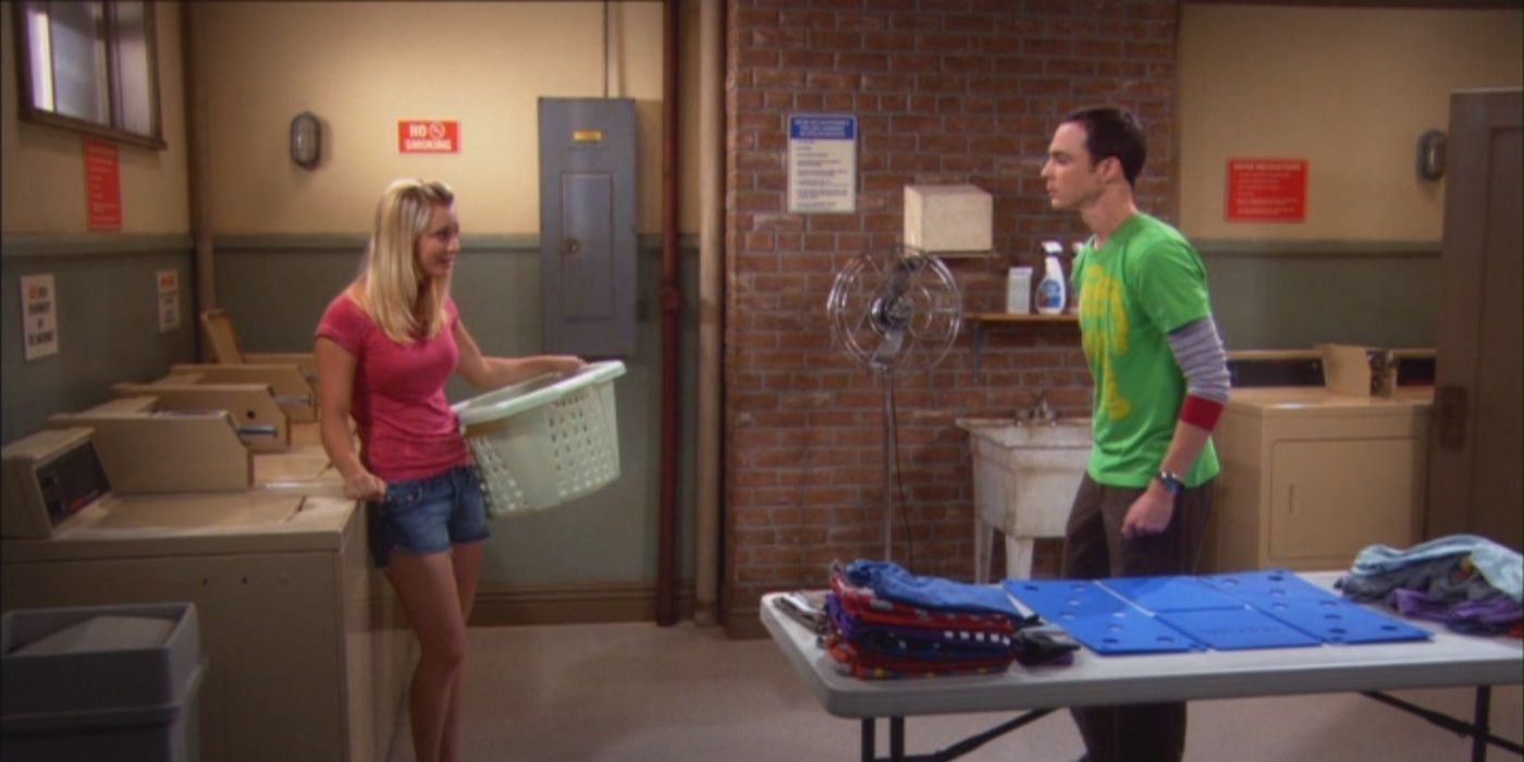 penny and sheldon in the laundry room - tbbt