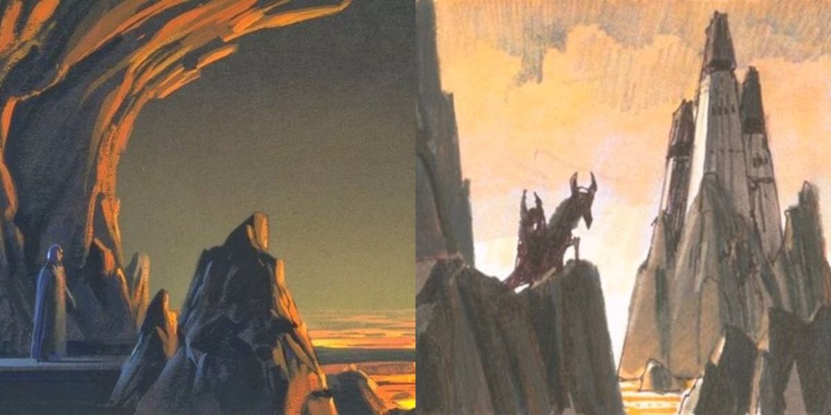 Ralph McQuarrie concept art for Vader's castle