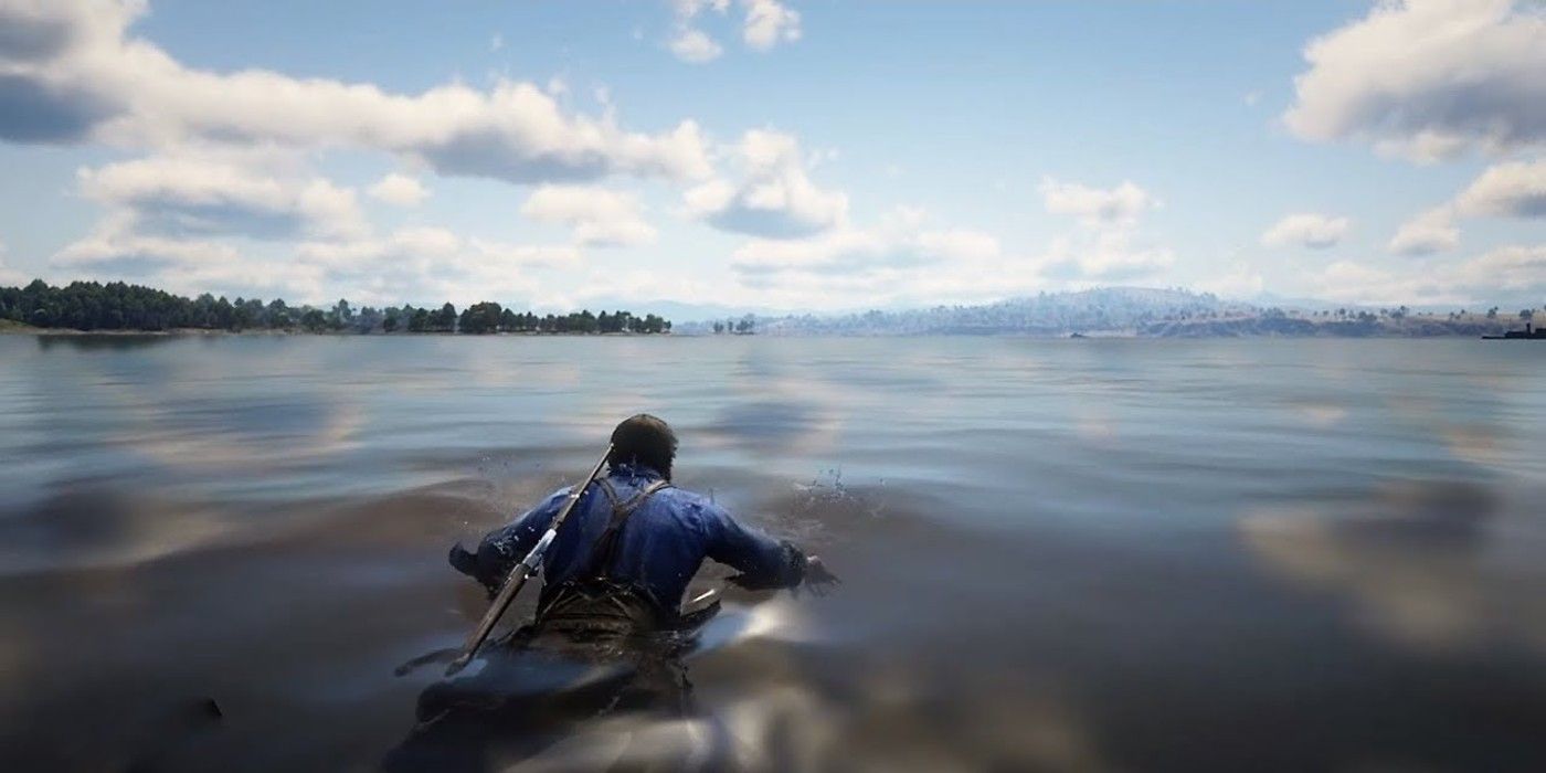 red dead redemption 2 swimming