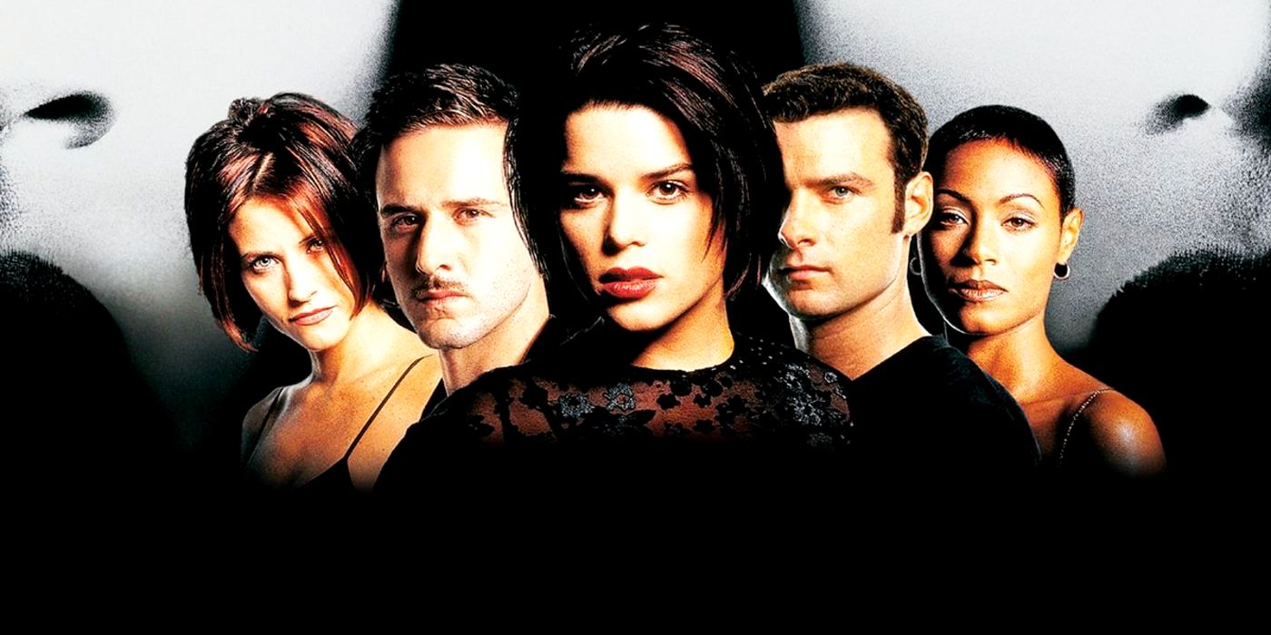 The cast of Scream 2 in a cropped poster