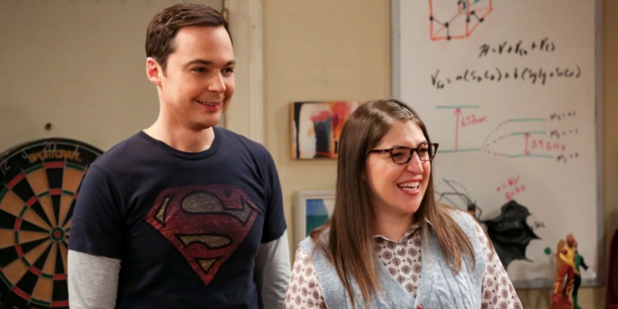 Sheldon and Amy laughing at home on TBBT