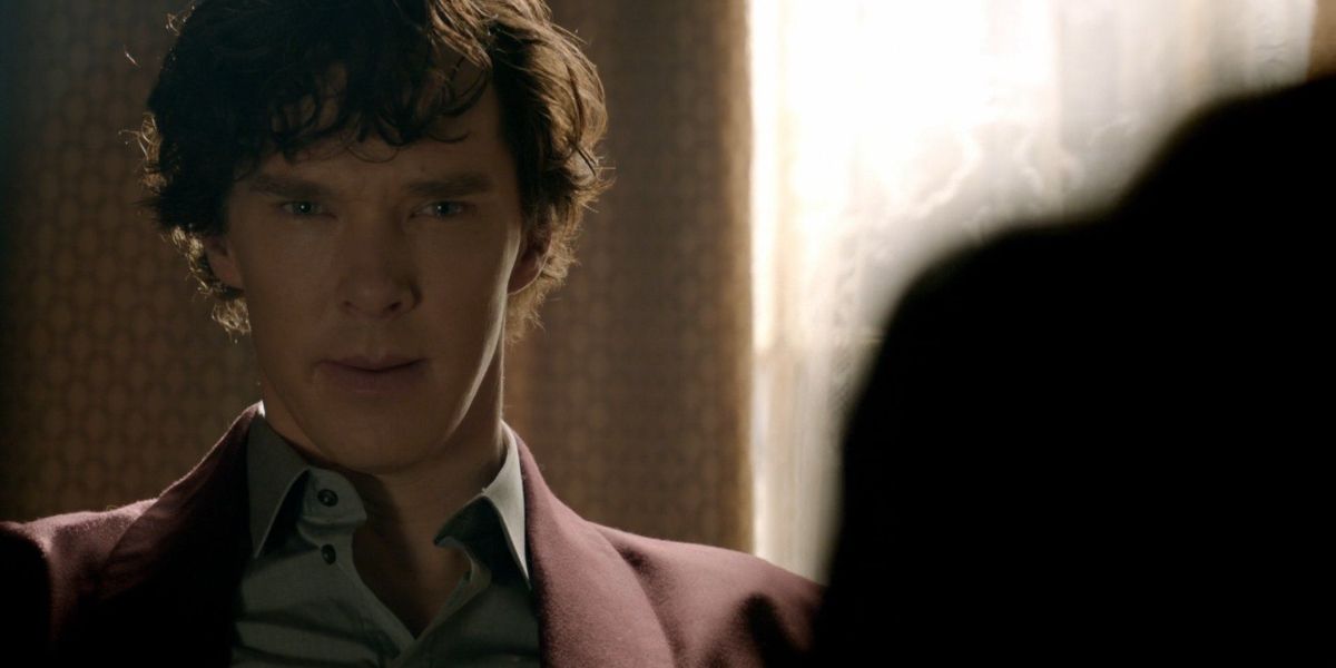 Sherlock Holmes in red suit in BBC Sherlock