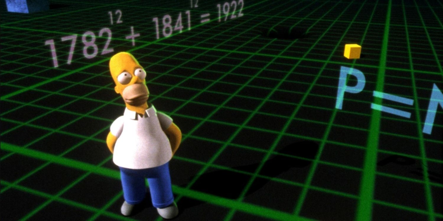 Homer Simpson in a virtual world on The Simpsons