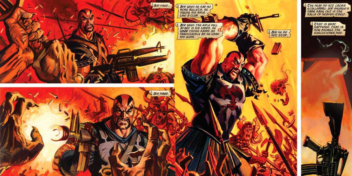 Skurge fighting the army of the alone in Thor comic