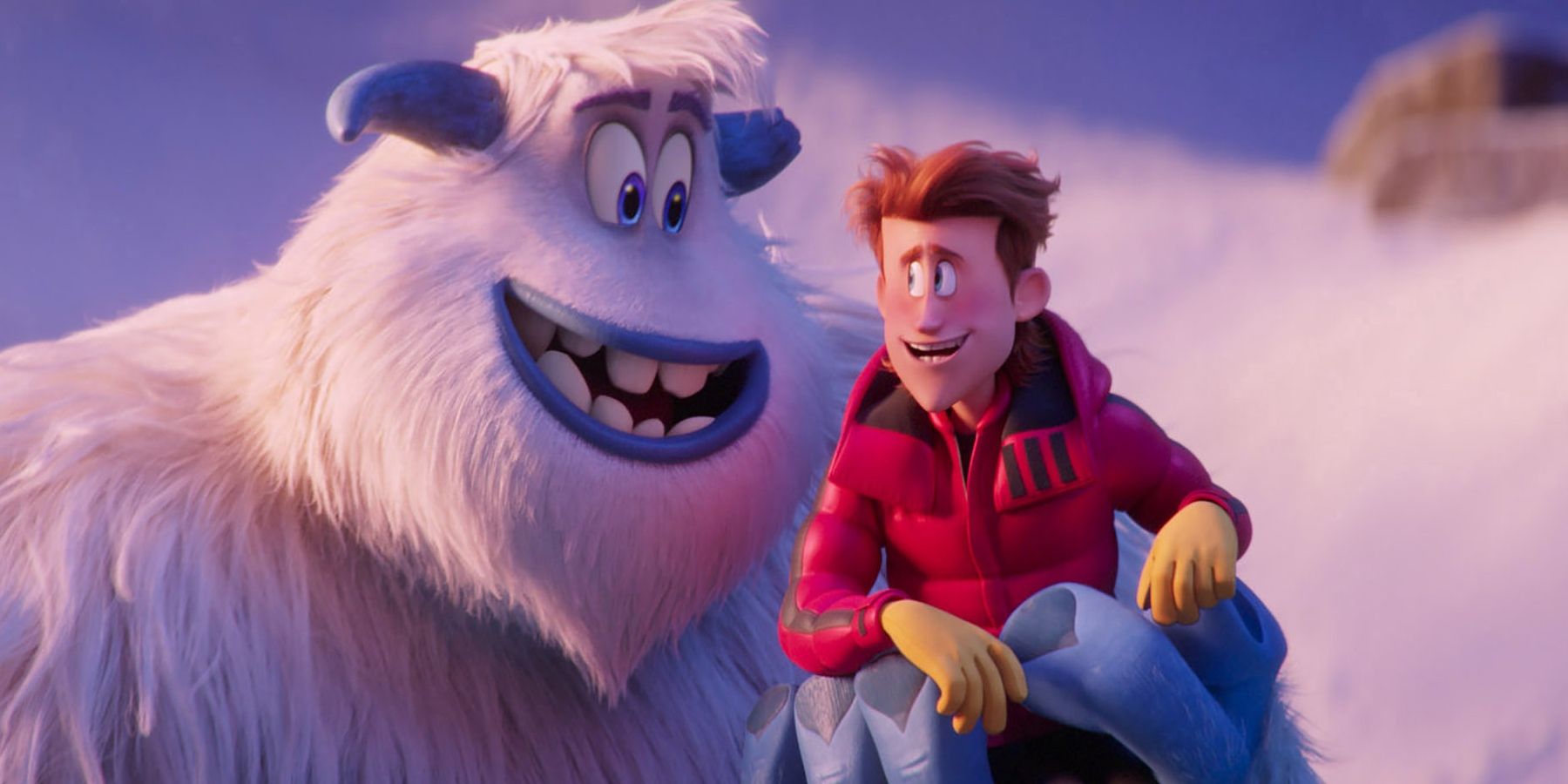 Yeti holding a man in Smallfoot. 