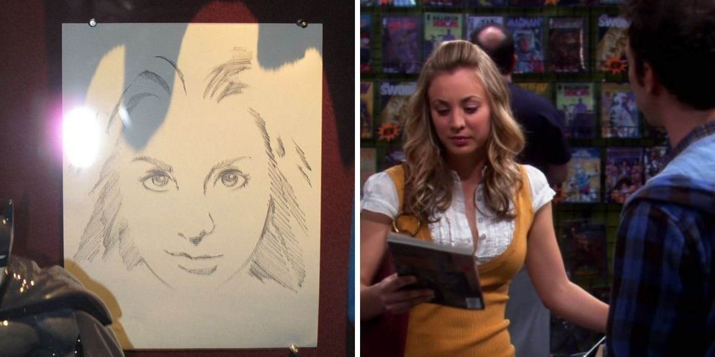stuart blooms drawing of penny on the big bang theory