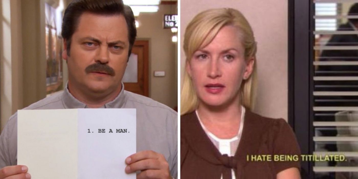 the office x parks and rec - ron and angela