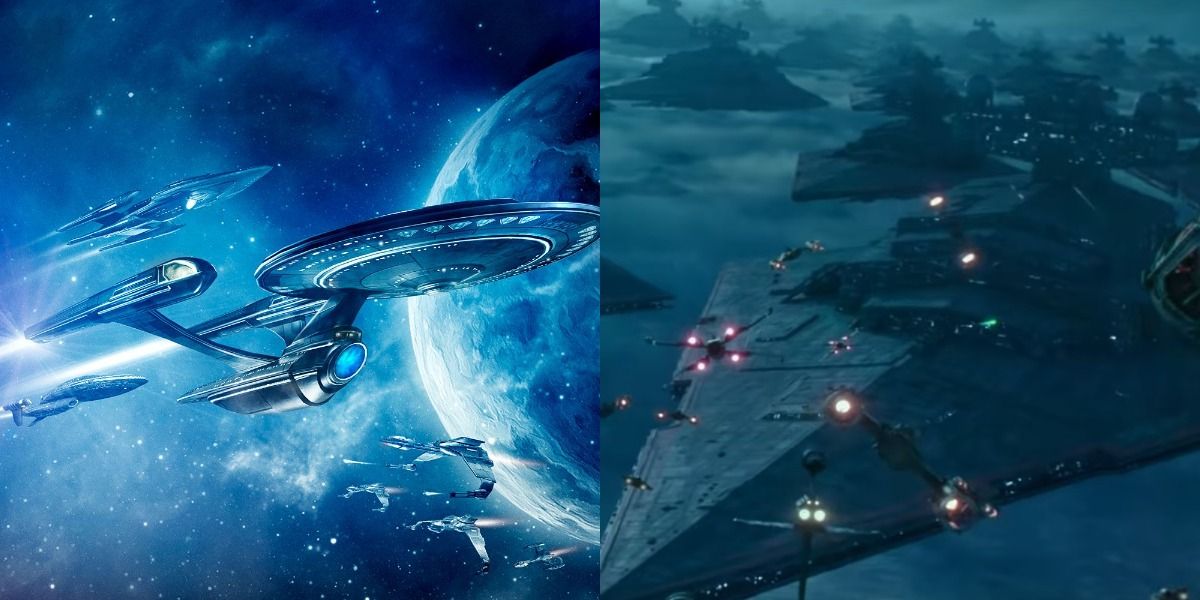 USS Enterprise versus Sith Fleet Battle of Exegol Star Trek Star Wars Crossover