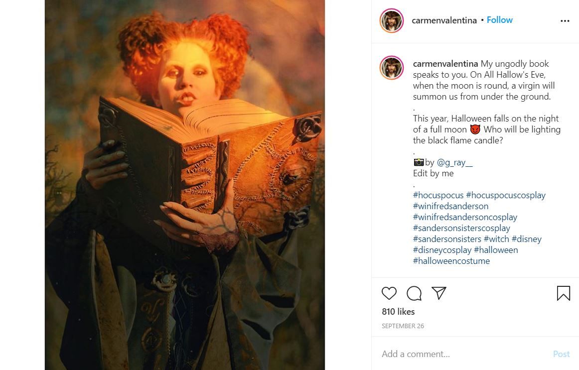 Winifred Sanderson Cosplay by Carmen V. Estrada on Instagram