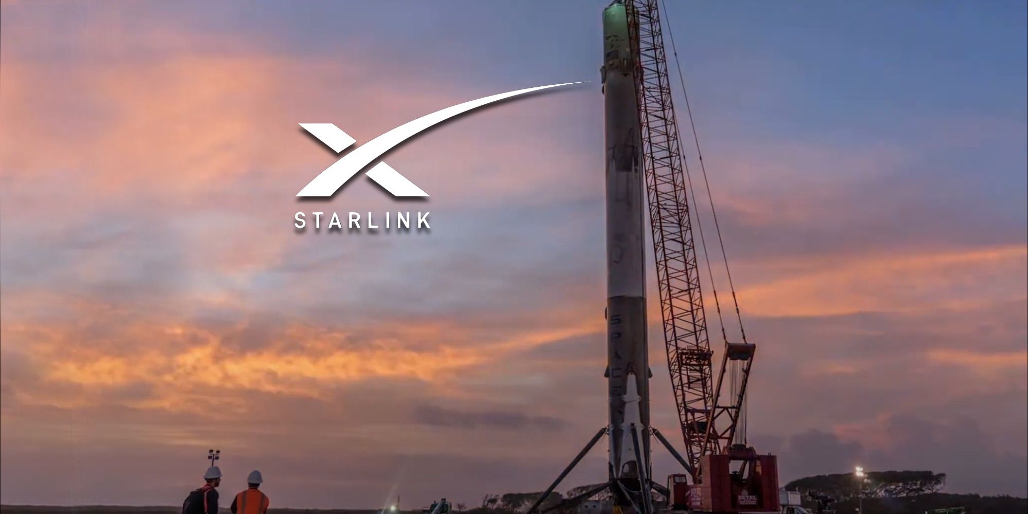 Rocket Launch With Starlink Satellites