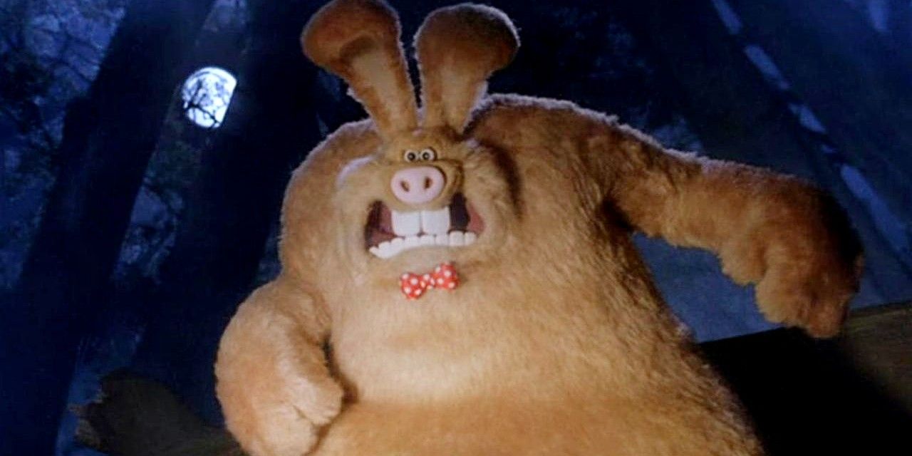 The were-rabbit is caught in the woods in Wallace &amp; Gromit: The Curse Of The Were-Rabbit