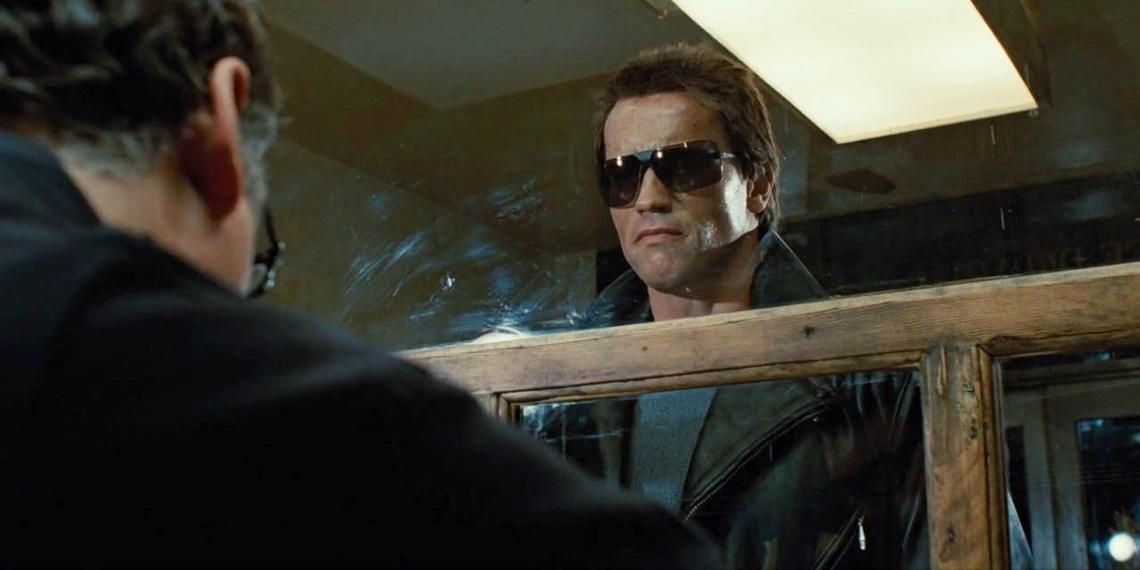 The Terminator in a police station in the 1984 original