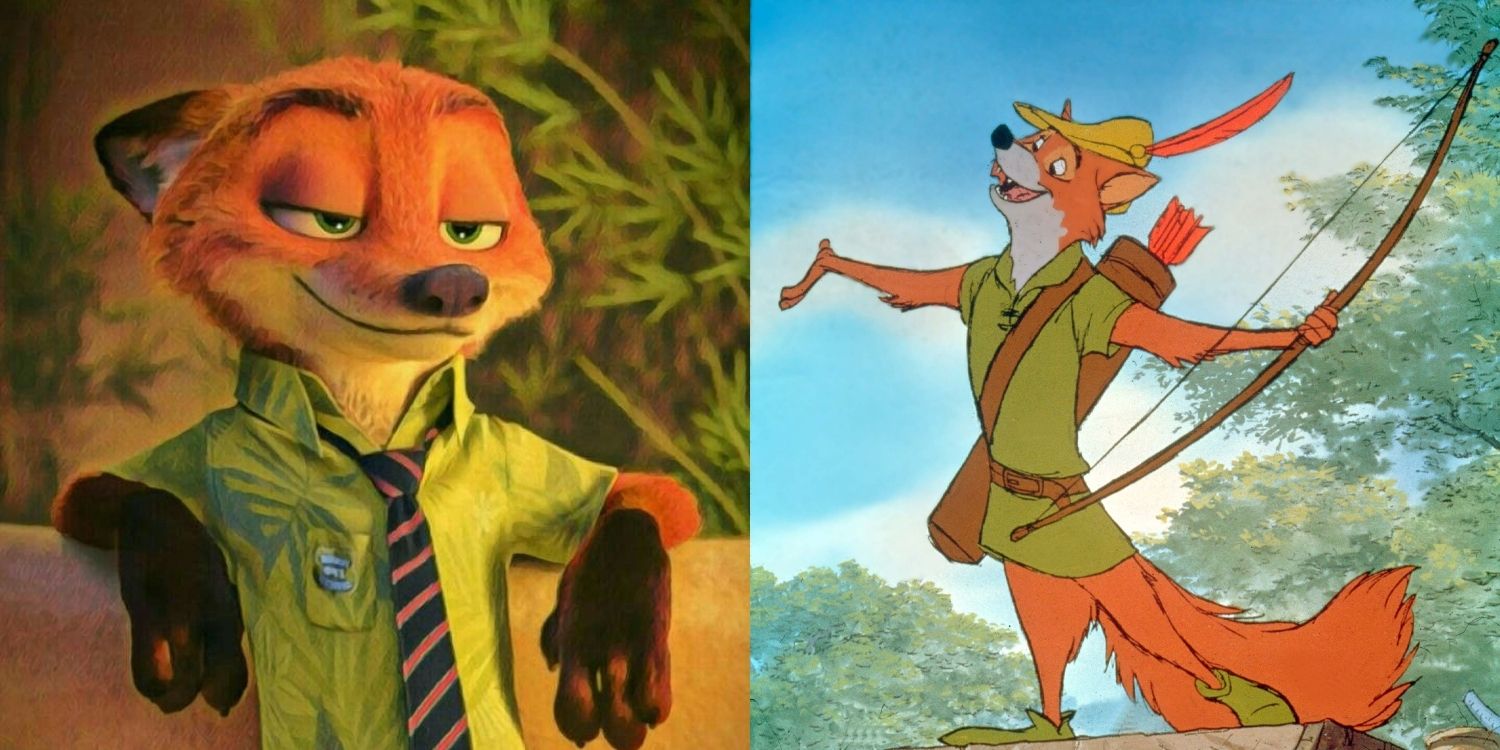 Robin Hood seen with Nick Wilde From Zootopia