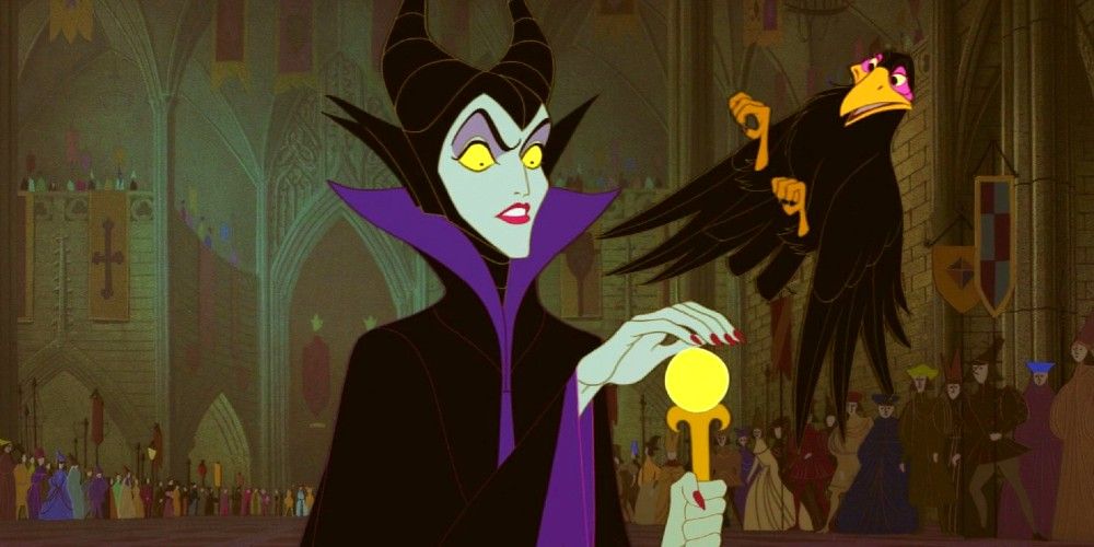 Maleficent holding her staff
