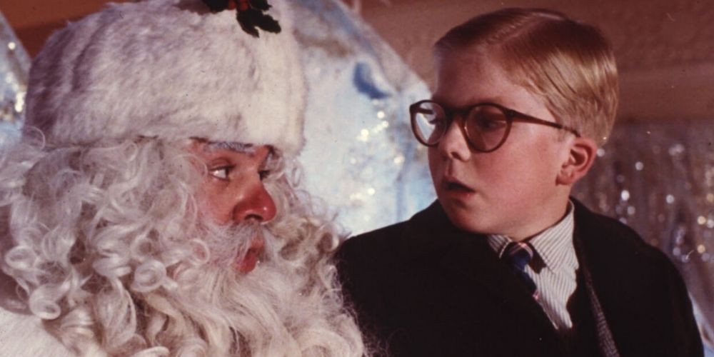 Ralph talks to Santa Claus in A Christmas Story