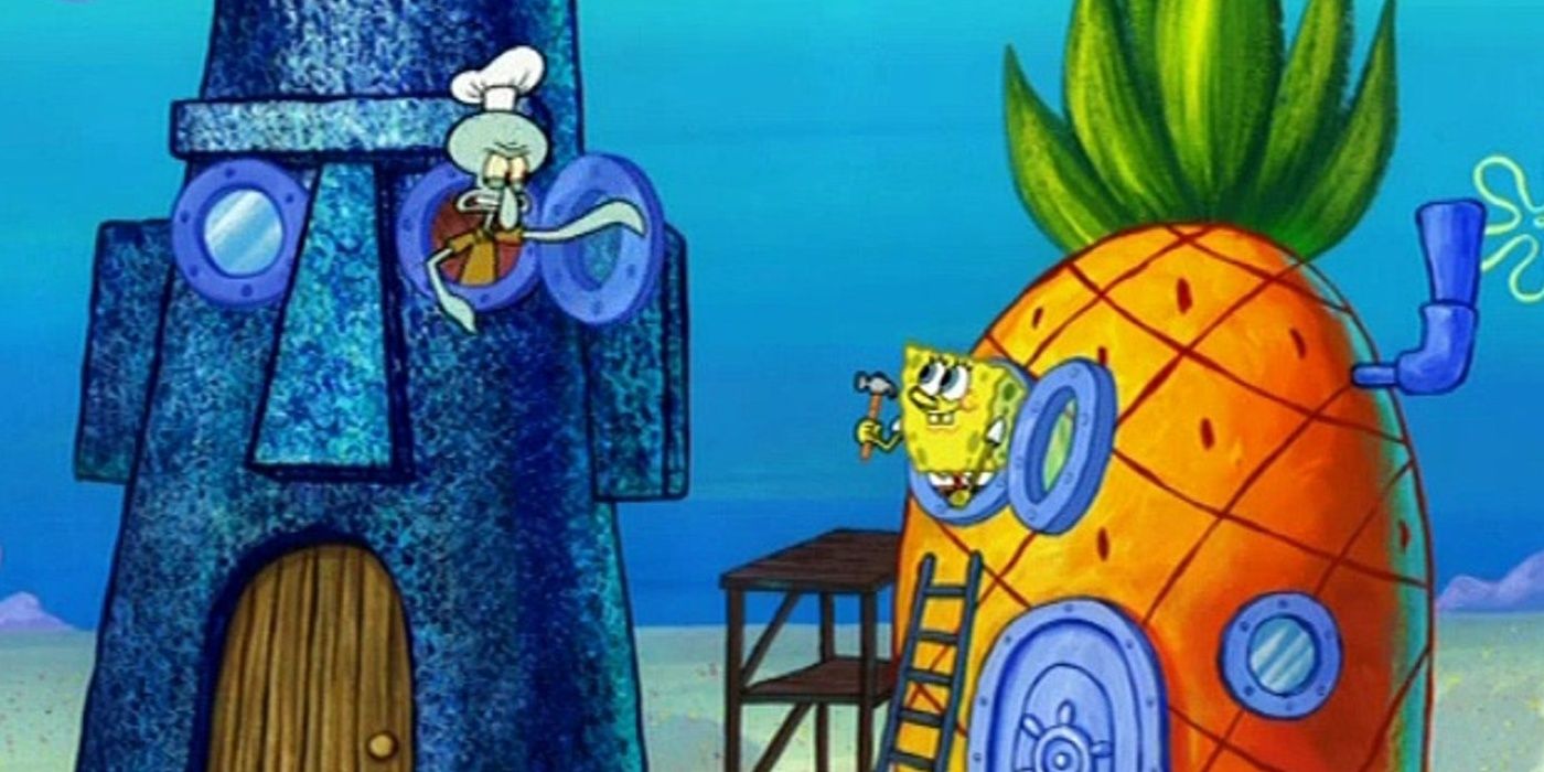 A still from the Spongebob Squarepants episode Squid's Visit.