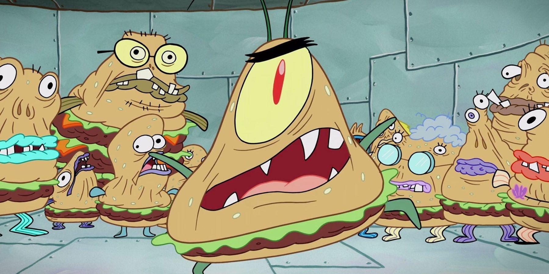 Uma foto do episódio Bob Esponja Calça Quadrada Krabby Patty Creature Feature.