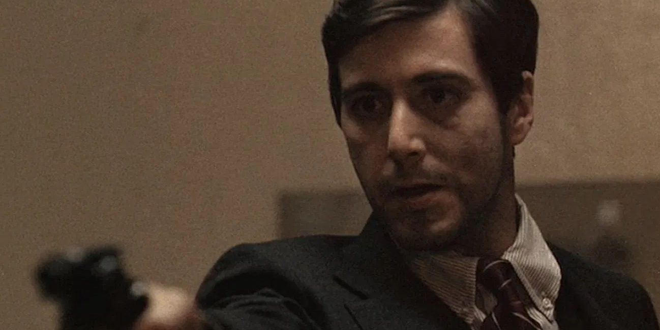 Michael Corleone avenges the assassination attempt on his father in The Godfather