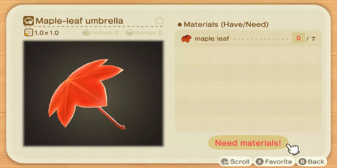 Animal Crossing Maple Leaf Event maple leaf umbrella