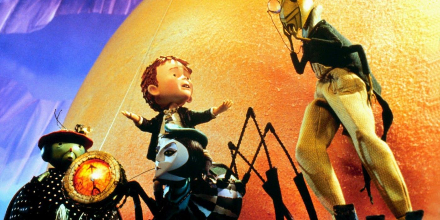 James with his insect friends on their way to NYC from James and the Giant Peach Roald Dahl